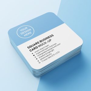 طراحی فوری کارت ویزیت مربع دورگرد با تضمین قیمت و کیفیت دردیوارچاپ
